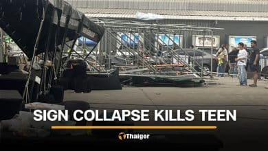 17 year old Thai man killed in sign collapse in extended Songkran event in Saraburi | Thaiger