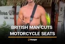 British man allegedly goes on rampage, damaging motorcycles and shop sign in Phuket | Thaiger