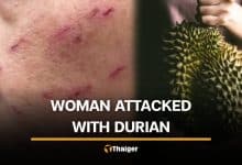 2 men attack woman with durian peel during exercise in Chachoengsao | Thaiger
