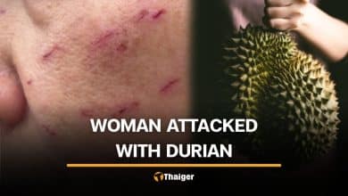 2 men attack woman with durian peel during exercise in Chachoengsao | Thaiger