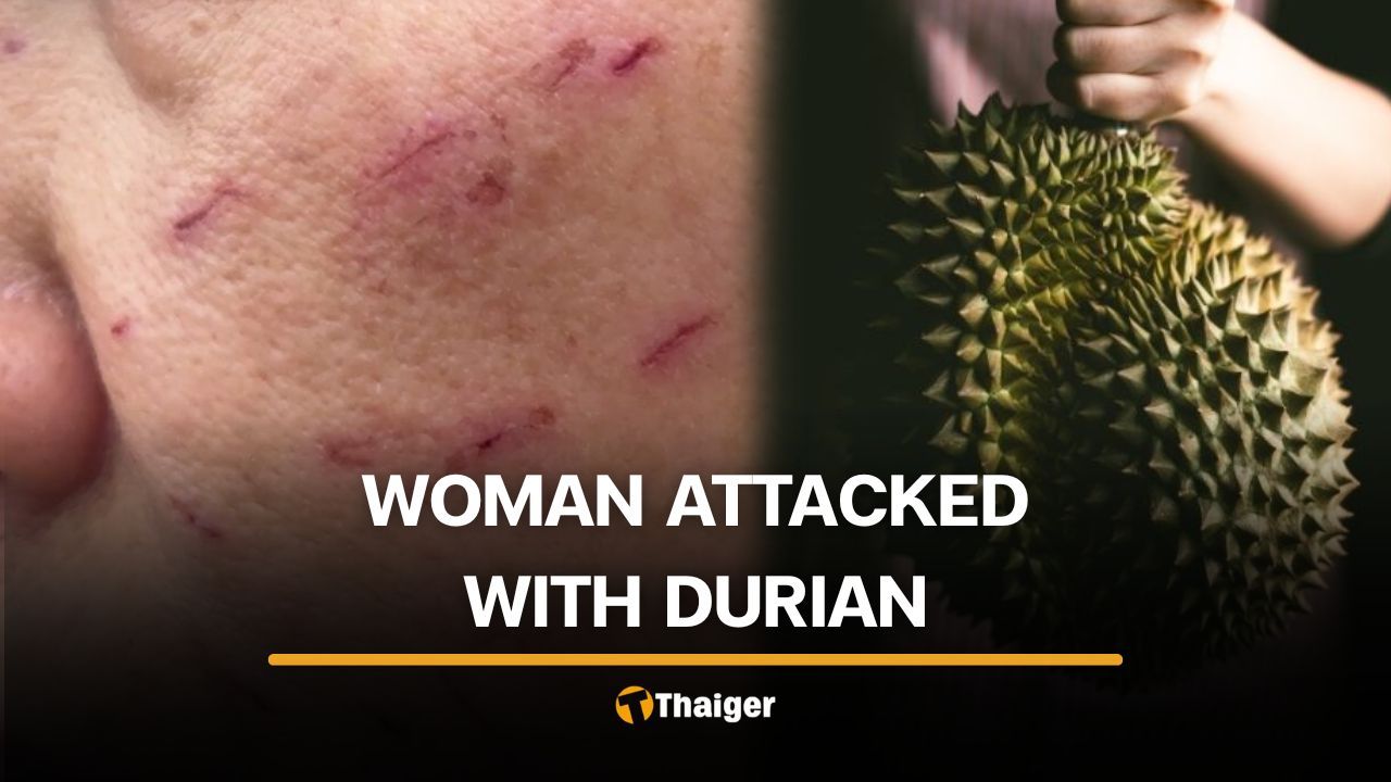 2 men attack woman with durian peel during exercise in Chachoengsao | Thaiger