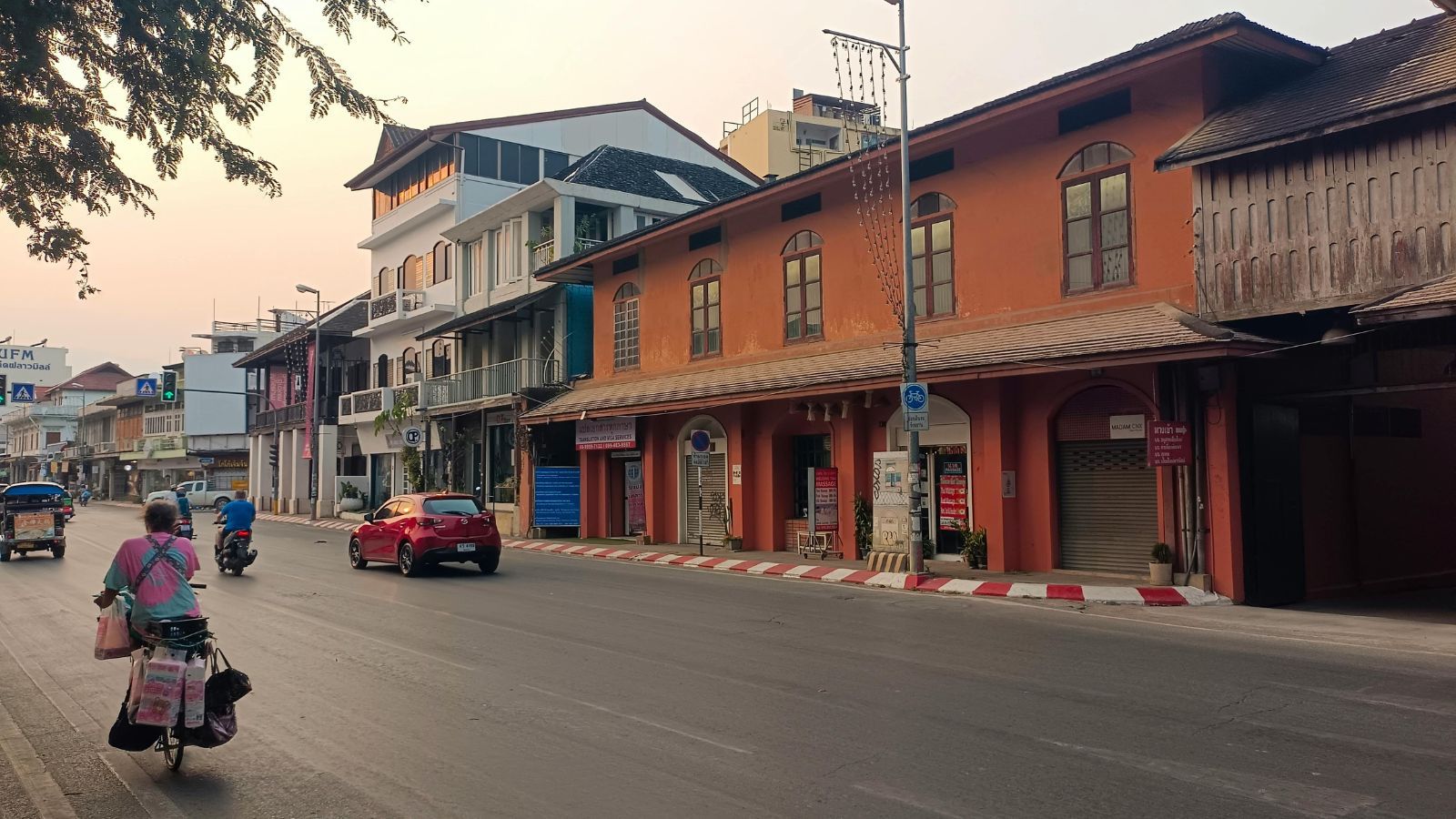 Bustling Street Scene in Chiang Mai, Thailand