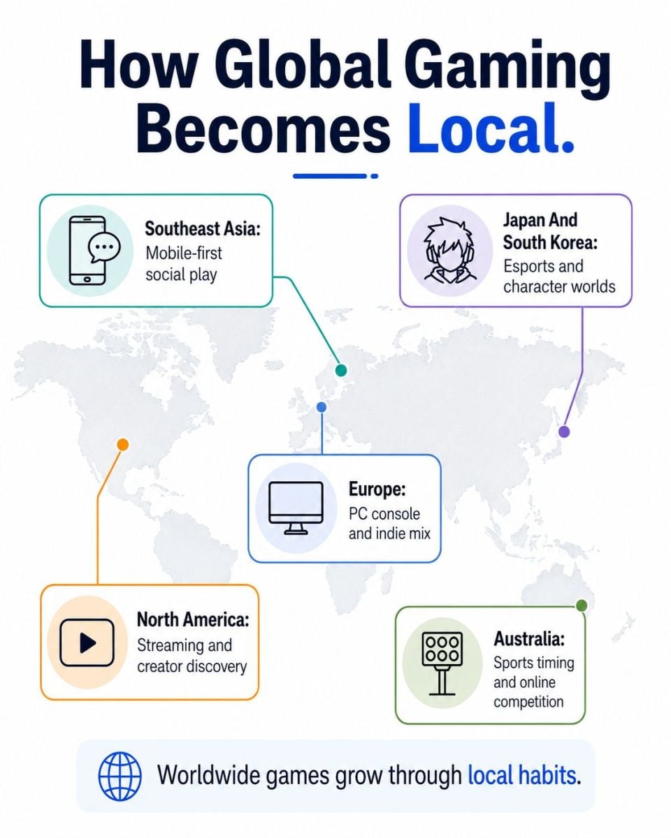 Global gaming regional habits map
