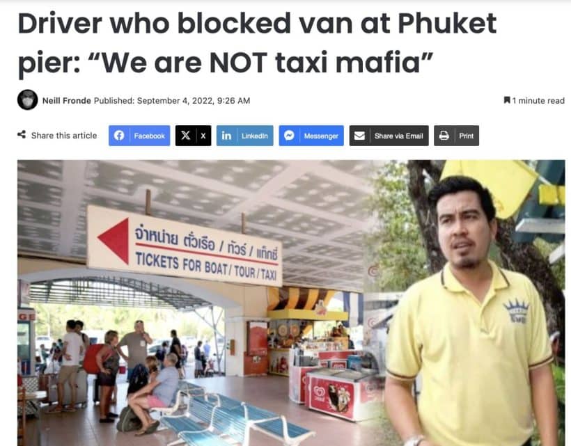 Driver who blocked van at Phuket pier: “We are NOT taxi mafia”