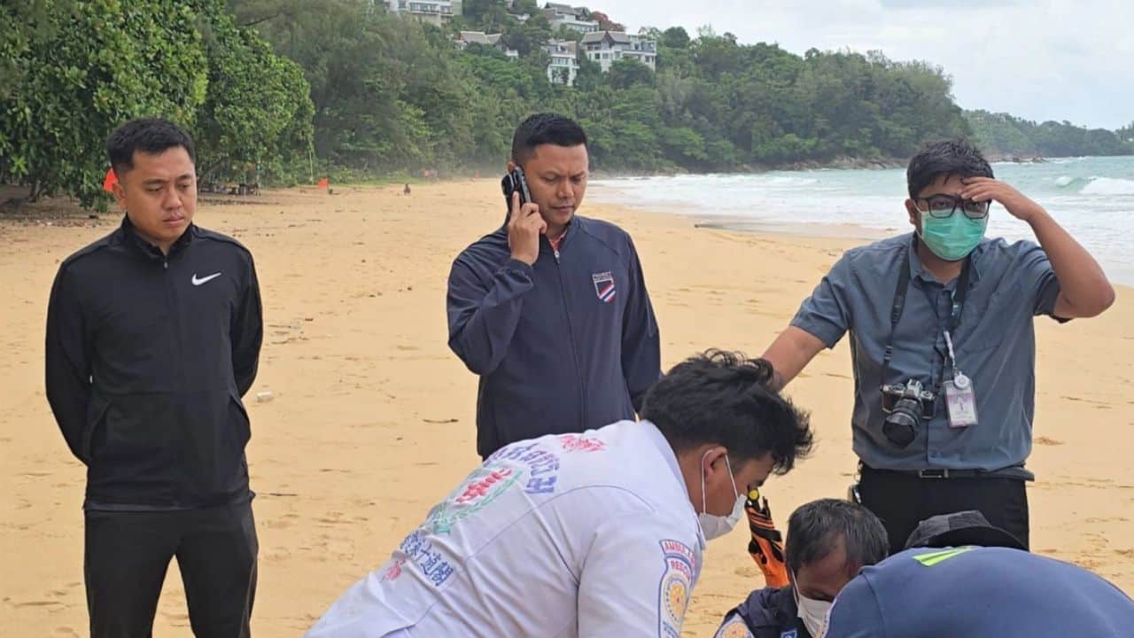 A body believed to be a missing police officer was found on Nai Thon Beach in Phuket two days after he disappeared in rough seas.