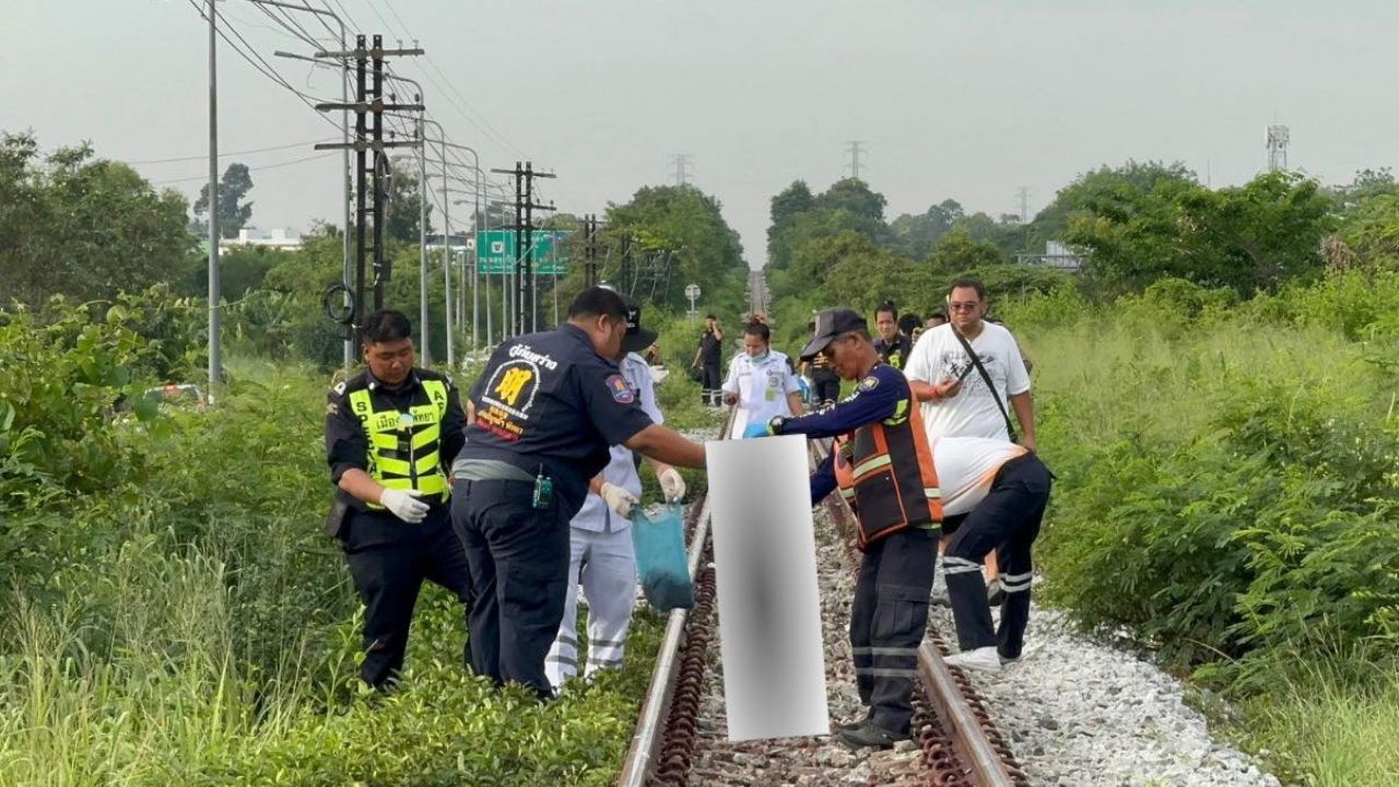 A foreign man died after being hit by a train in Chon Buri, with the driver saying the man stood on the track and did not move.