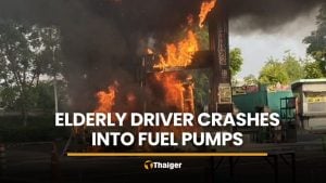 Elderly driver’s gear mistake starts Bangkok petrol station fire | Thaiger