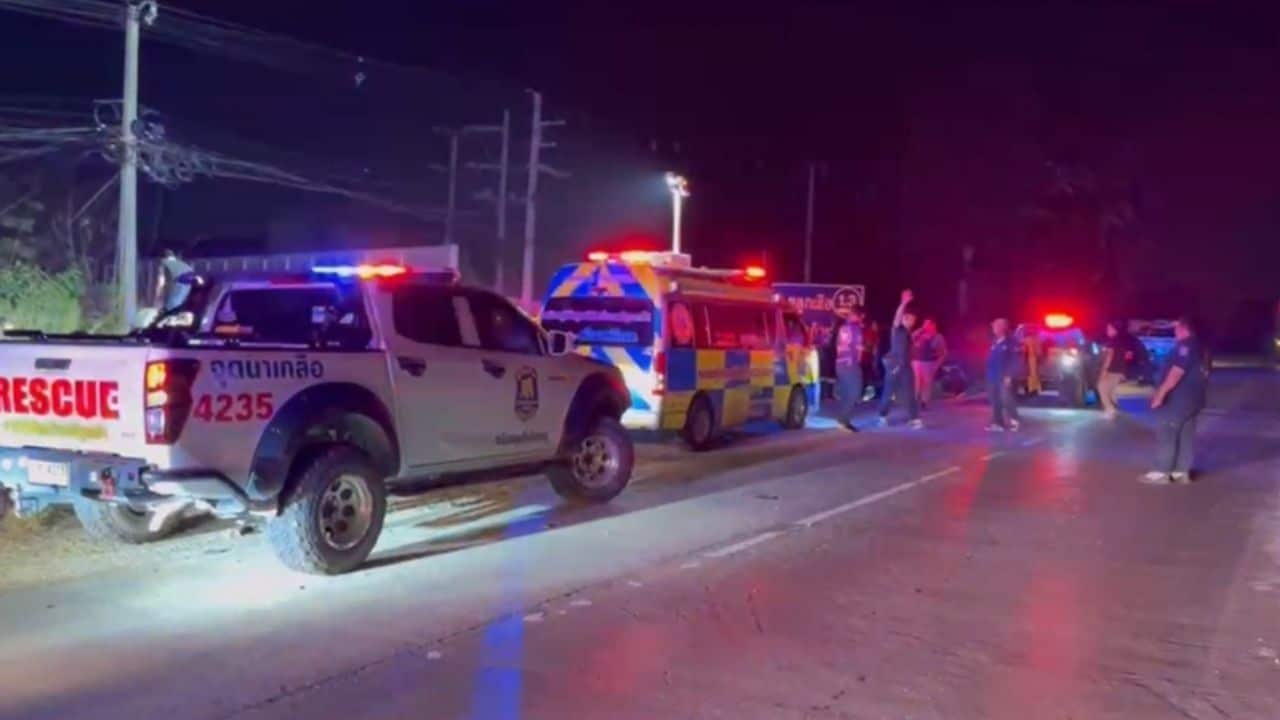A Chon Buri crash left three people injured after a Chinese driver hit roadwork barriers on Highway 331 and overturned.