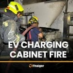 EV charging cabinet fire damages truck at Samut Prakan factory | Thaiger