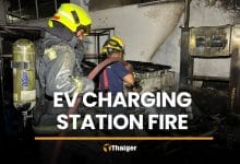 EV charging station fire damages truck at Samut Prakan factory | Thaiger