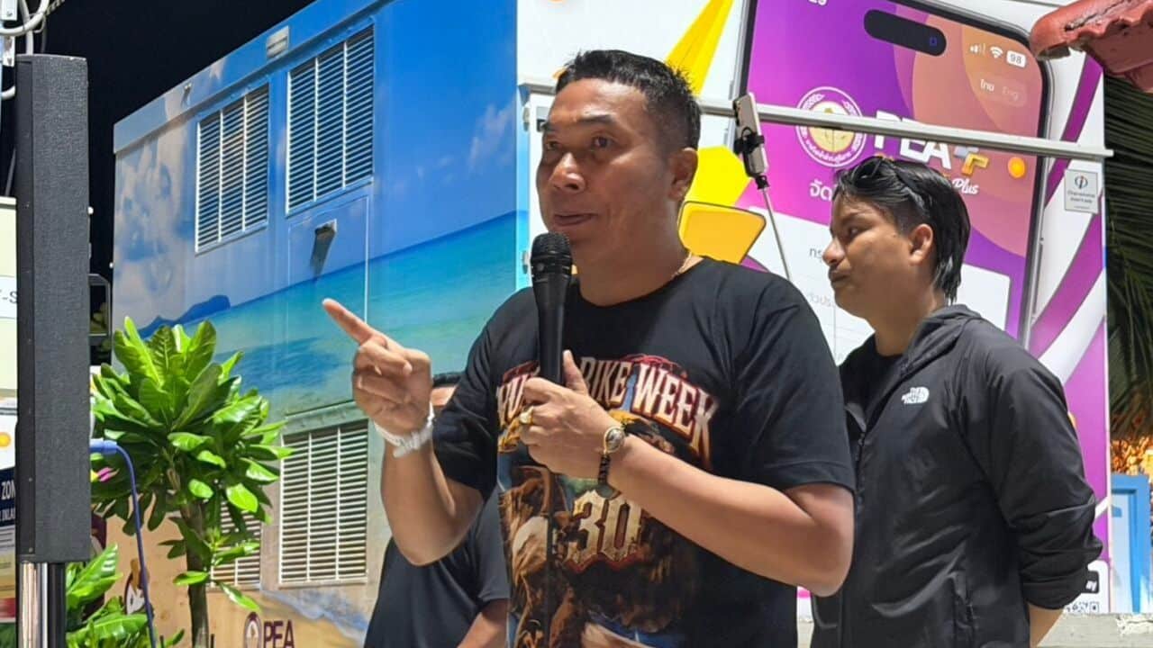 Phuket entertainment venue operators gathered in Patong to protest alleged extortion and delays in renewing business licences.