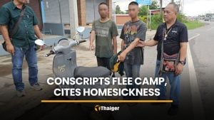 Homesick conscripts flee camp, steal motorcycle, fail drug test | Thaiger