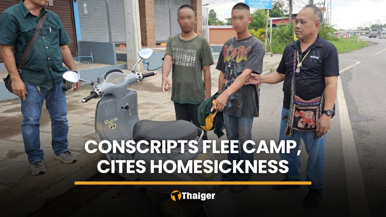 Homesick conscripts flee camp, steal motorcycle, fail drug test | Thaiger