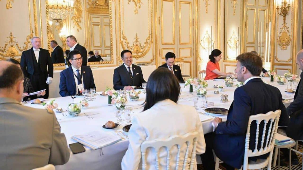 Macron hosted Anutin in Paris, where Thailand and France discussed trade, cybersecurity, regional issues, and closer bilateral ties.