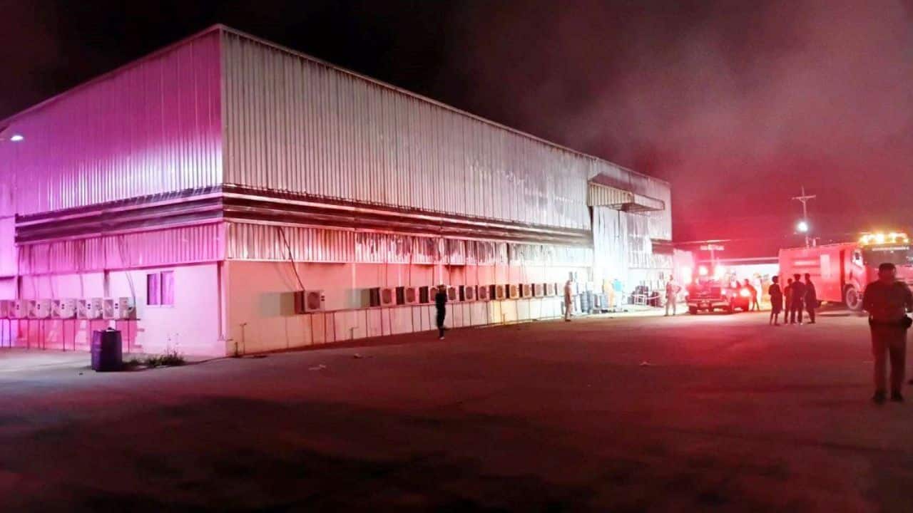 A fire at a cannabis drying factory in Korat caused millions of baht in damage after a machine caught fire early on May 27.