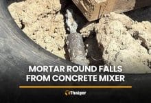 Workers flee after mortar round drops from concrete mixer in Amnat Charoen | Thaiger
