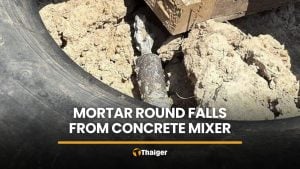 Workers flee after mortar round drops from concrete mixer in Amnat Charoen | Thaiger