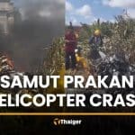 Samut Prakan helicopter crash injures pilot, mechanic | Thaiger