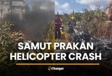 Samut Prakan helicopter crash injures pilot, mechanic | Thaiger