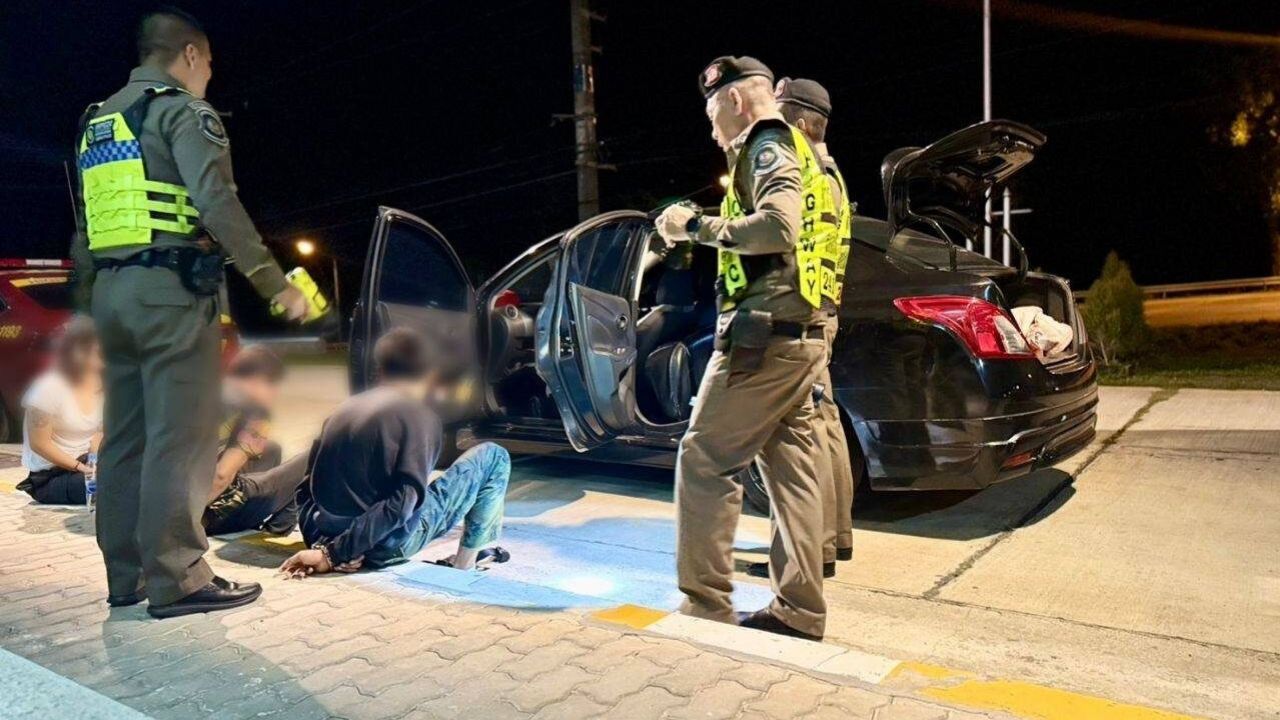 Three suspects were arrested after a drug chase in Chumphon led police to more than 20,000 meth pills and crystal meth seized.