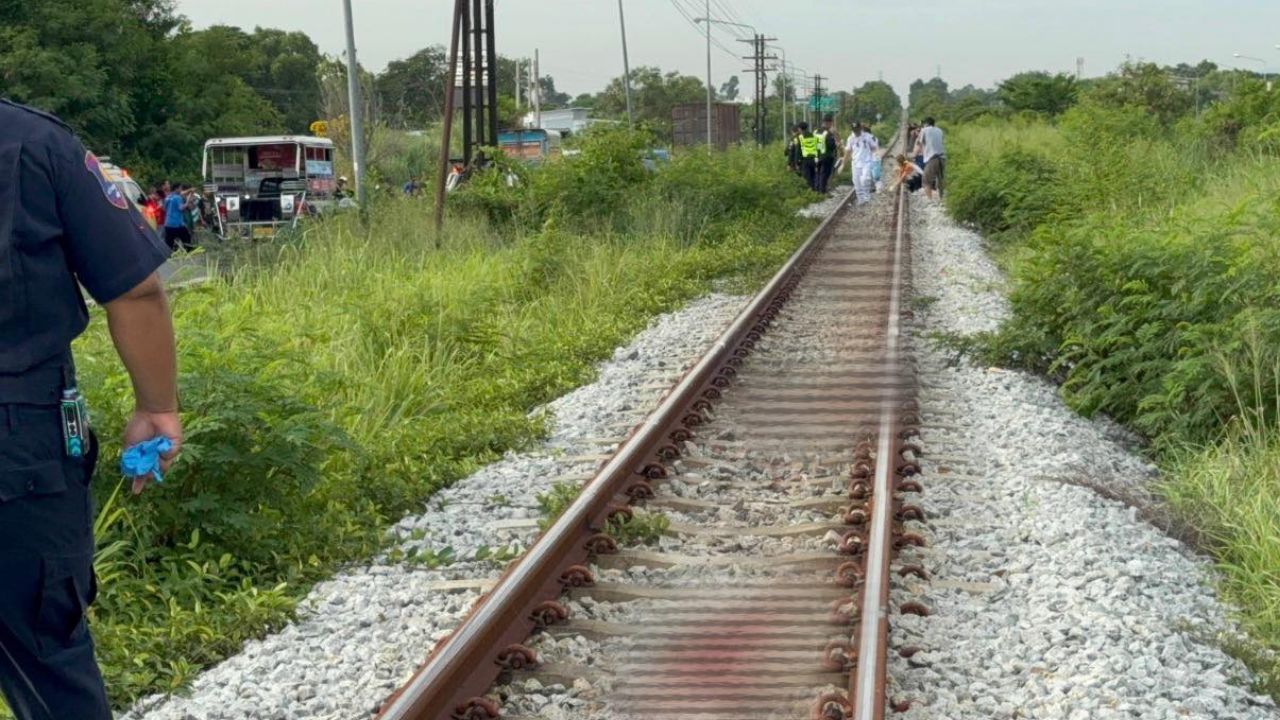 A foreign man died after being hit by a train in Chon Buri, with the driver saying the man stood on the track and did not move.