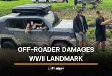 Thai woman punished after her off-road vehicle damages WWII landmark | Thaiger