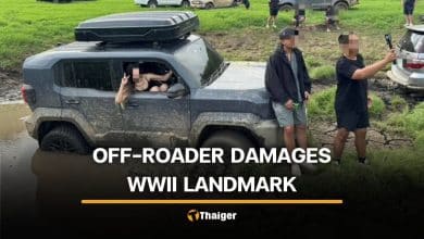 Thai woman punished after her off-road vehicle damages WWII landmark | Thaiger