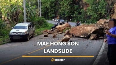Mae Hong Son landslide blocks highway, cars trapped | Thaiger
