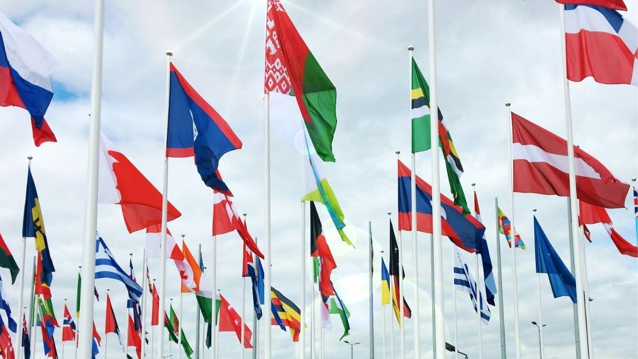 flags flying